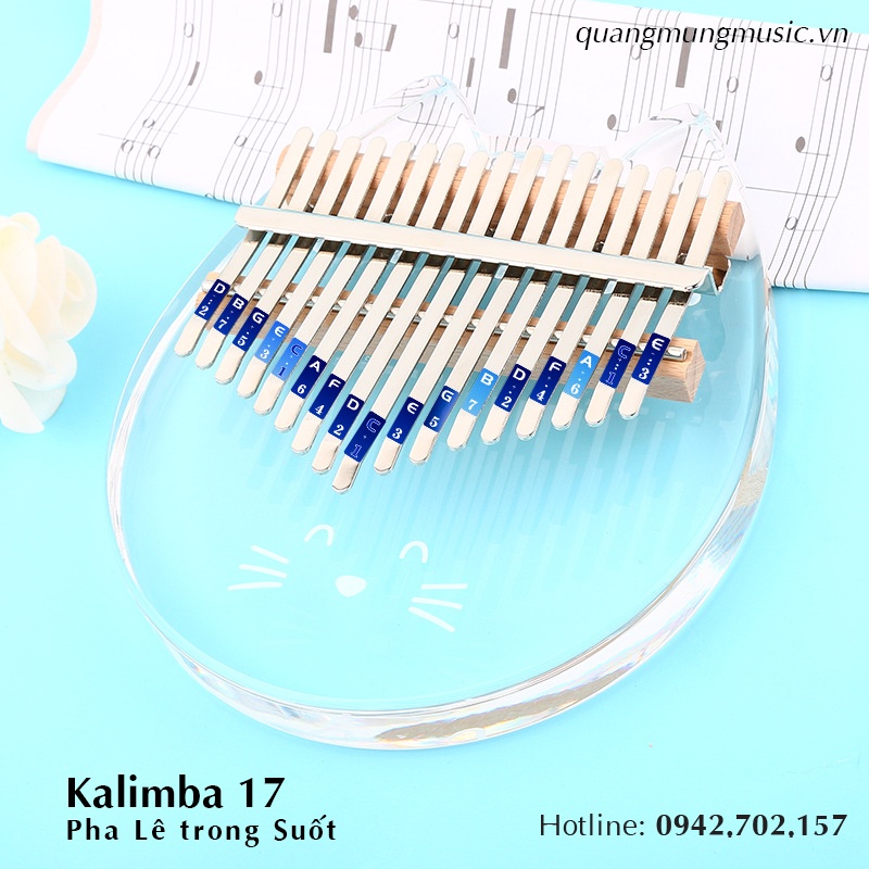 Đàn piano Trong Suốt Pha Lê Kalimba 17 phím chất lượng cao kiểu dáng dễ thương