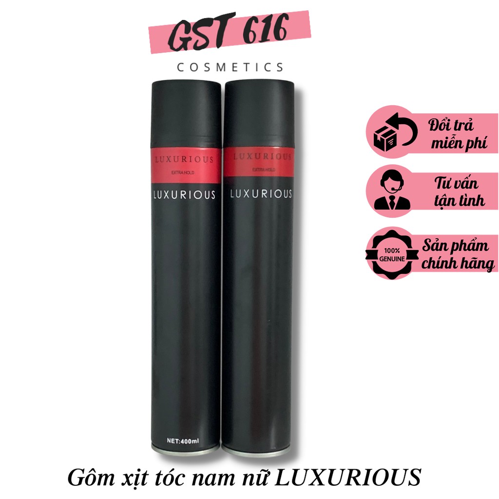 Gôm xịt tóc nam tạo kiểu tóc LUXURIOUS giữ nếp bóng mượt cao cấp