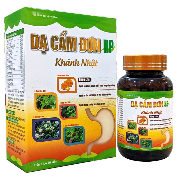 Dạ Cẩm Đơn HP Khánh Nhật - Giúp hỗ trợ làm giảm viêm loét dạ dày, tá tràng (40 Viên)