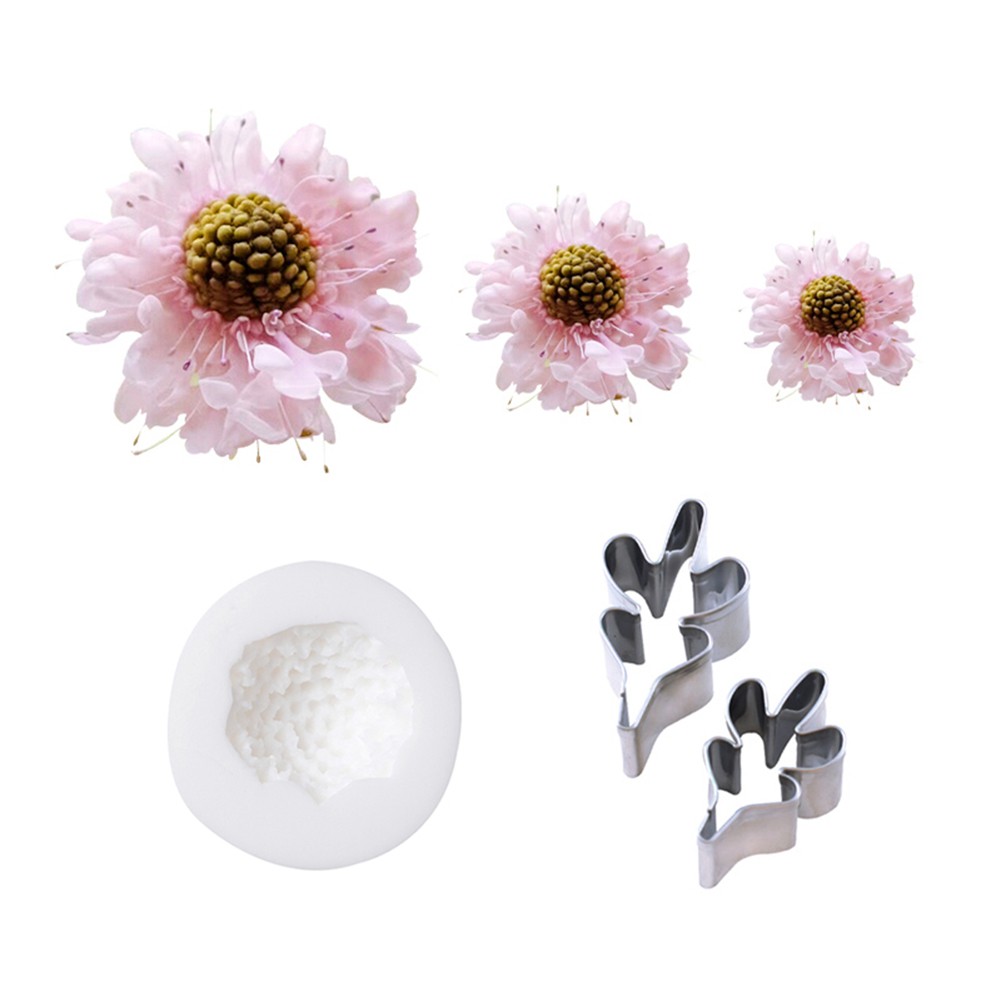 KALAIEN Scabiosa Stamen Khuôn Silicon Fondant Bánh Trang Trí Dụng Cụ Gumpaste Sugarcraft Sô Cô La Dạng Máy Nướng Fimo
