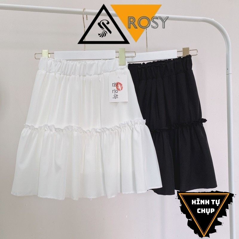 Váy xòe 2 tầng dáng ngắn nhún bèo Ulzzang form chữ A chất voan dày mịn lưng thun năng động ( có quần trong )