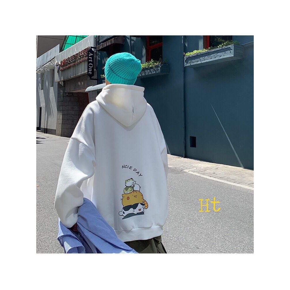 Áo hoodie 3d mèo day in lưng HTH1220