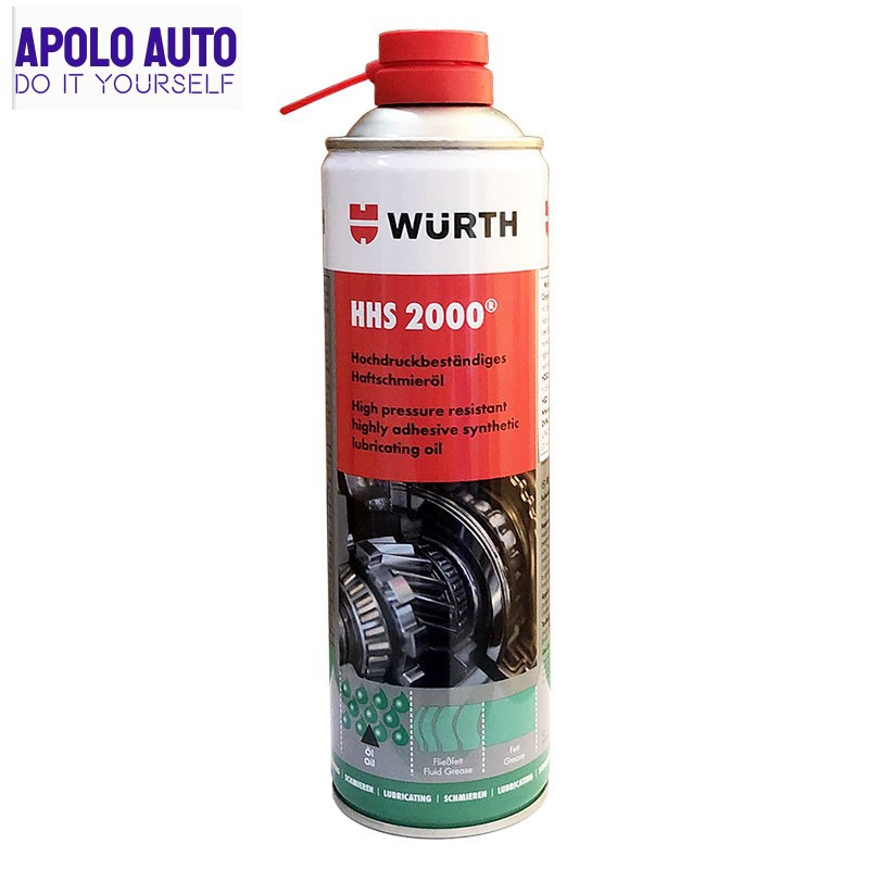 Mỡ bò nước dạng xịt bôi trơn chịu nhiệt Wurth HHS 2000 500ml