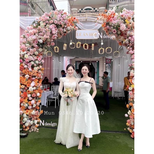 đầm thiết kế,đầm maxi tiểu thư dáng xòe xẻ trước cực xinh xắn