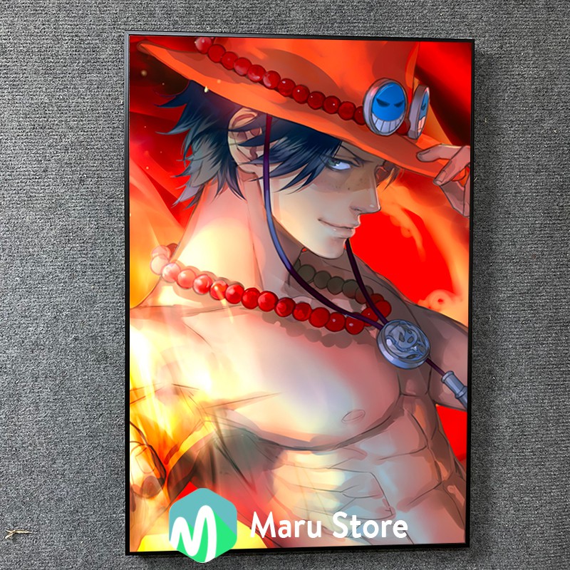 Tranh One Piece Canvas - Anime - Có Khung Composite - Porgat D.Ace