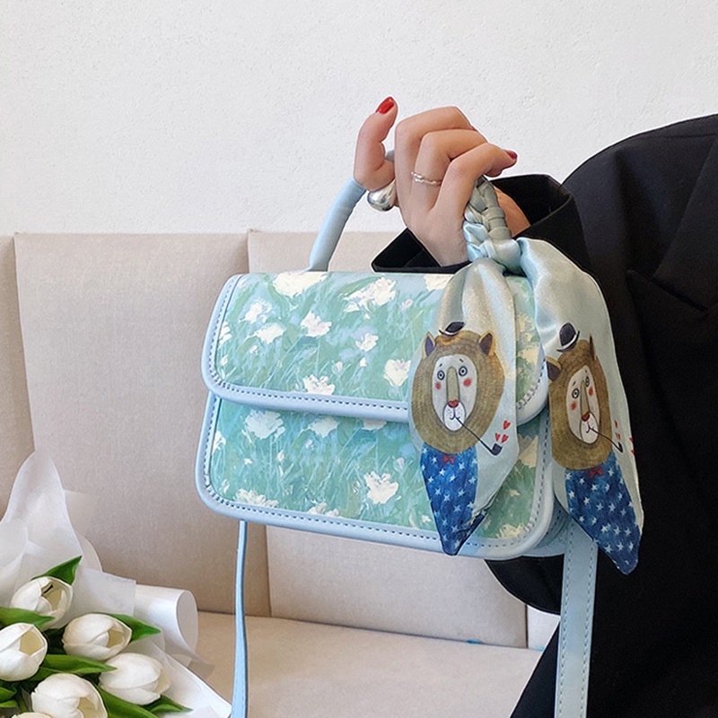 Túi Đeo Chéo Dáng Vuông Nhỏ In Họa Tiết Hoạt Hình Thời Trang Cho Nữ