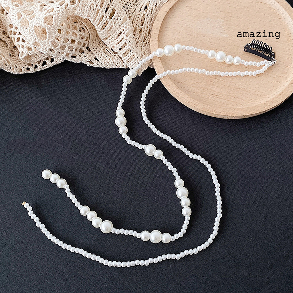 Dây Cài Tóc Đính Ngọc Trai Nhân Tạo Trang Trí Tóc Cô Dâu