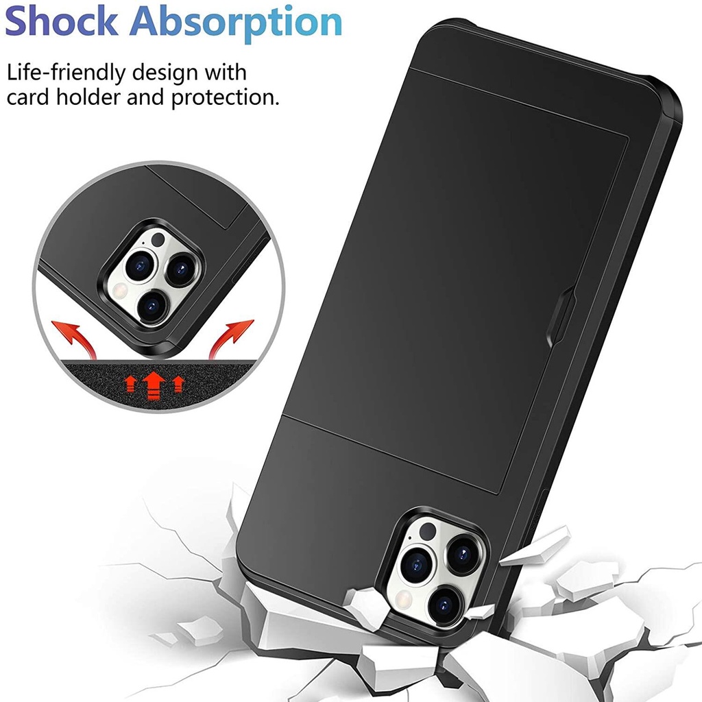 Ốp Điện Thoại Có Ngăn Đựng Thẻ Cho iphone 15 pro max 14 pro max 13 pro max 12 pro max / 11 pro max / se 2022 / xs max / xr
