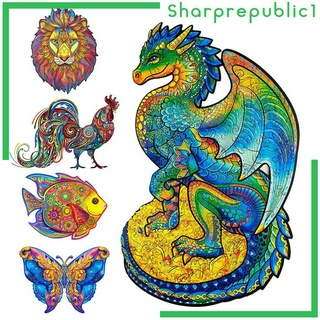 [Sharprepublic1] Mô hình câu đố động vật bằng gỗ DIY Craft Kit Puzzle Kids