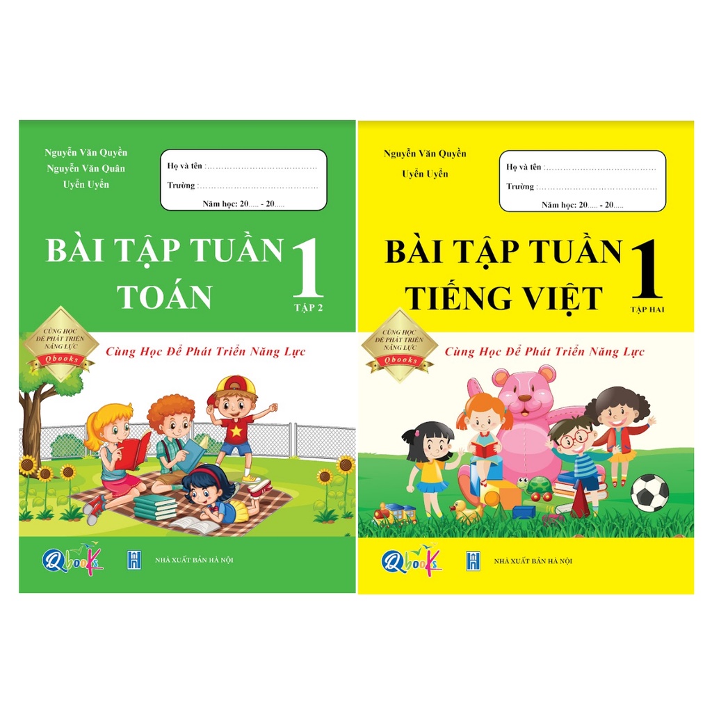 Sách - Combo Bài tập Tuần và Đề kiểm tra Toán + Tiếng Việt lớp 1 tập 2