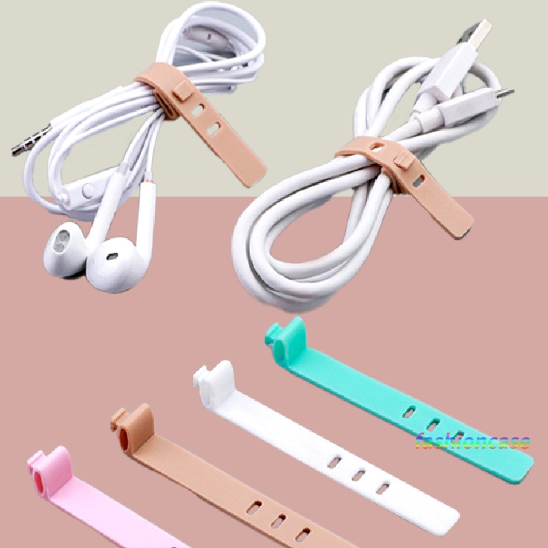 Dụng cụ quấn dây cáp tai nghe điện thoại bằng silicon màu trơn đa năng chất lượng cao