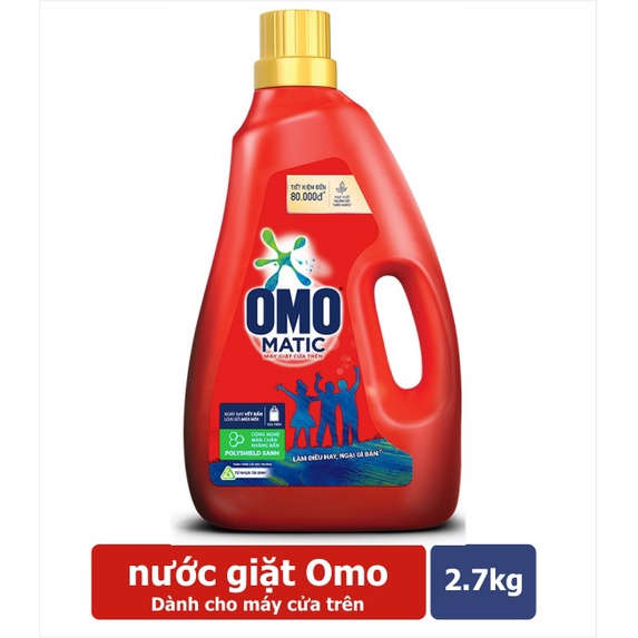 [Hoả Tốc] Nước Giặt OMO cho máy cửa trên có nắp vặn sạch khử mùi túi và chai 2.2kg đến 4.2kg