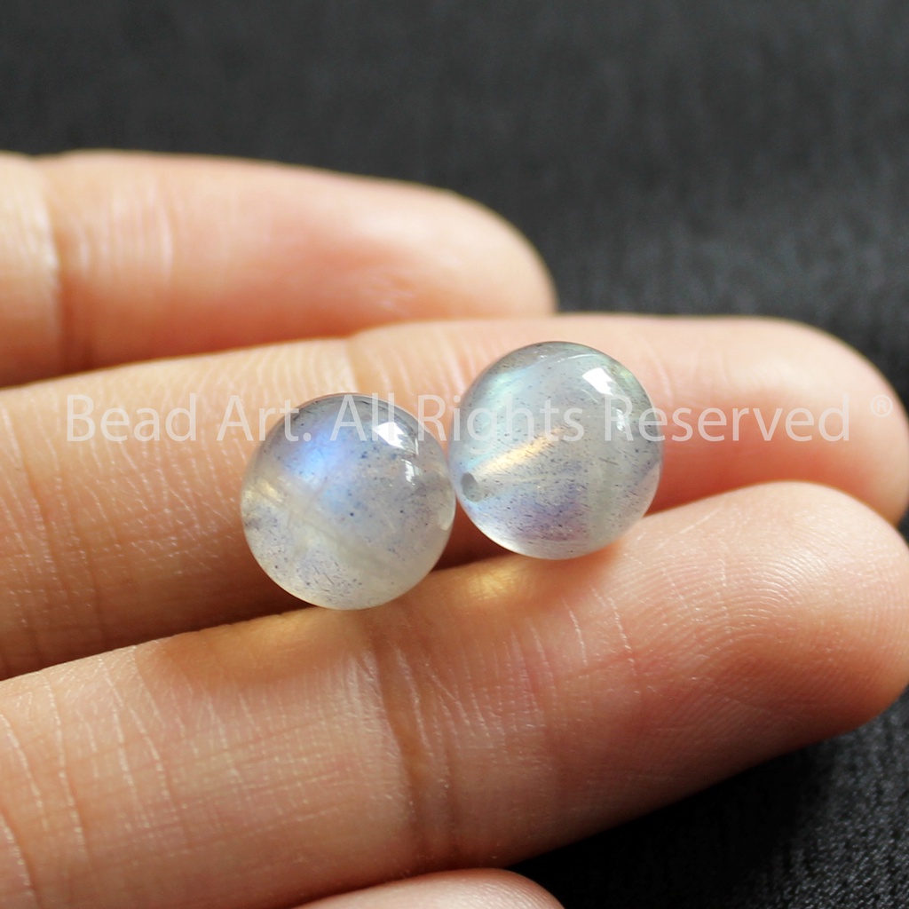 9MM Labradorite Ánh Cầu Vồng Loại AB, Đá Phối Vòng Tay Phong Thuỷ, Chuỗi Hạt, Mọi Cung Mệnh S50 - Bead Art