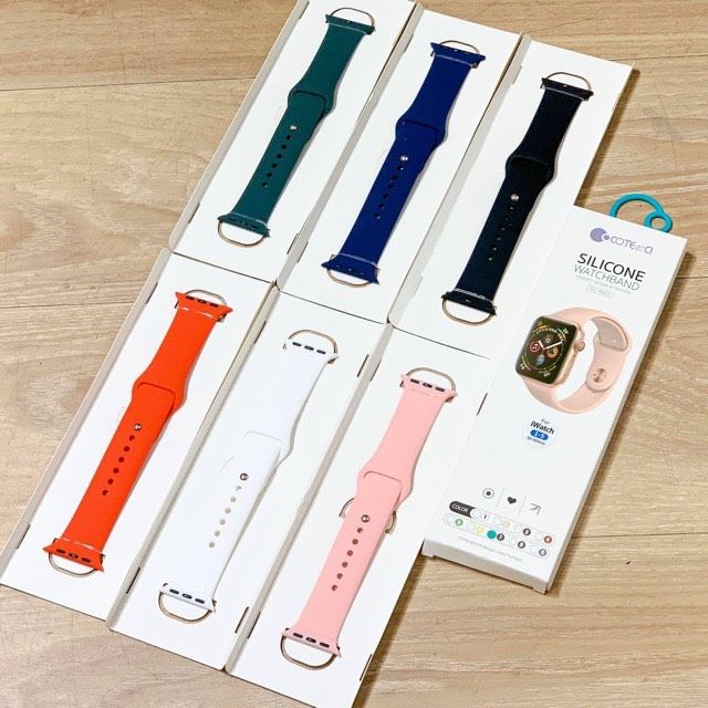 Dây đeo Apple Watch silicone Sport Band chính hãng COTEetCI đủ Size cho apple watch Series 6 , Apple watch SE