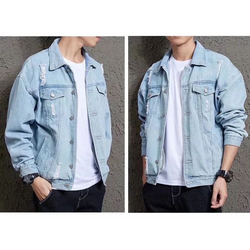Áo khoác jeans bò xé denim jacket thời trang UniSex Nam nữ