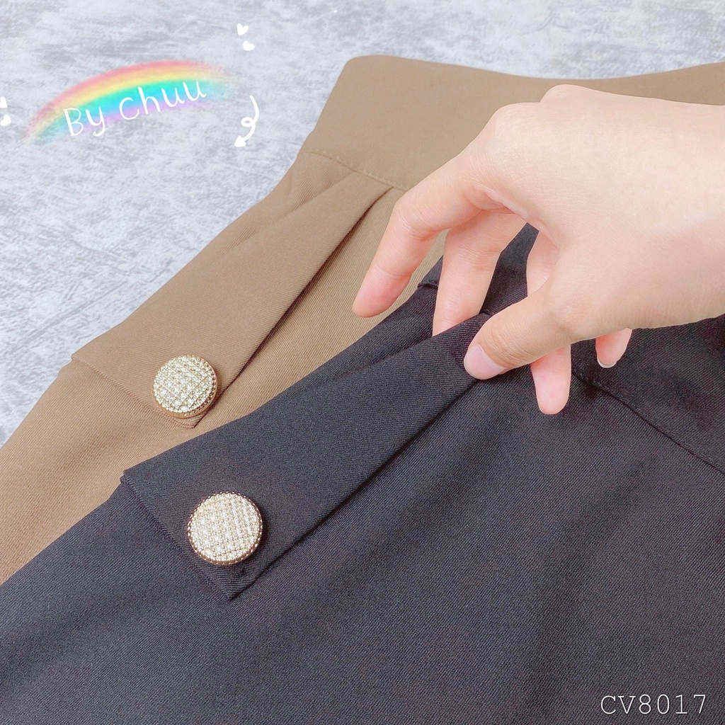 Chân váy chữ a công sở nữ dài tới gối kiểu túi lật CHUU CV8017