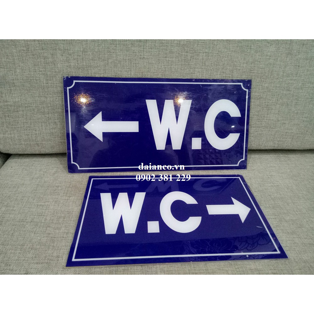 Bảng nhà vệ sinh, WC bằng nhựa Mica dán decal 15*30cm