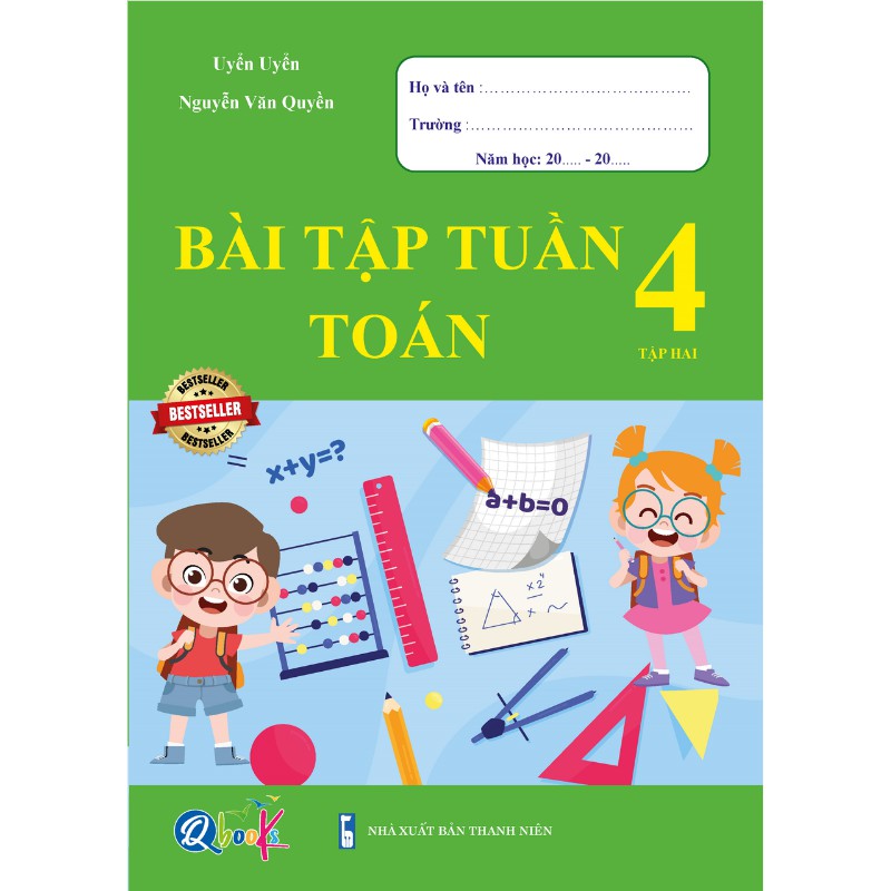 Sách - Combo Bài Tập Tuần và Đề Kiểm Tra Toán và Tiếng Việt 4 - Học Kì 2 (4 cuốn)