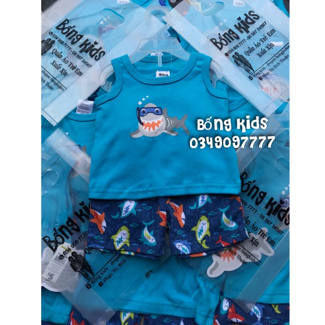 Bộ Sát Nách Bé Trai Cá Xanh Biển