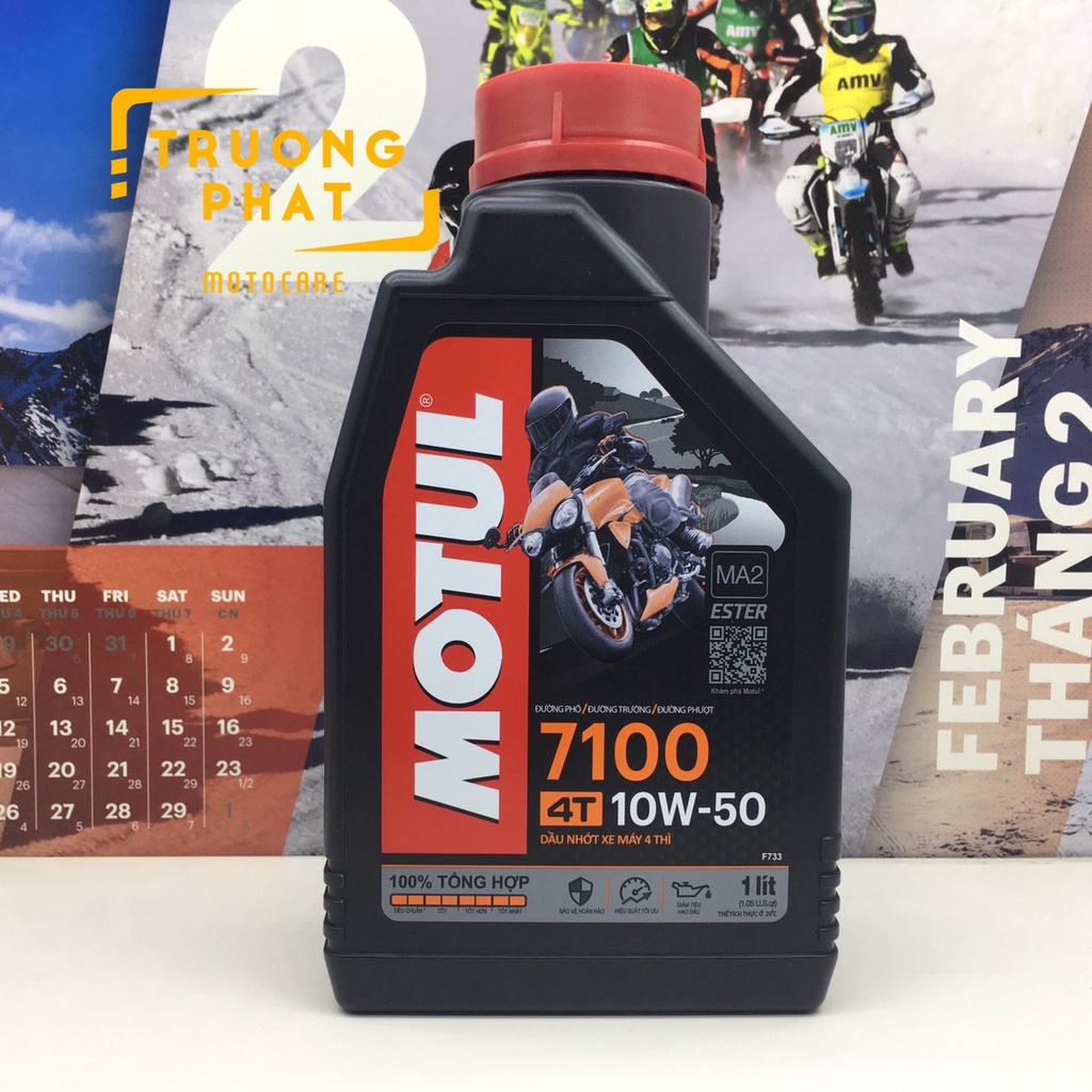 Combo 2 chai nhớt Motul 7100 10W50 tổng hợp toàn phần