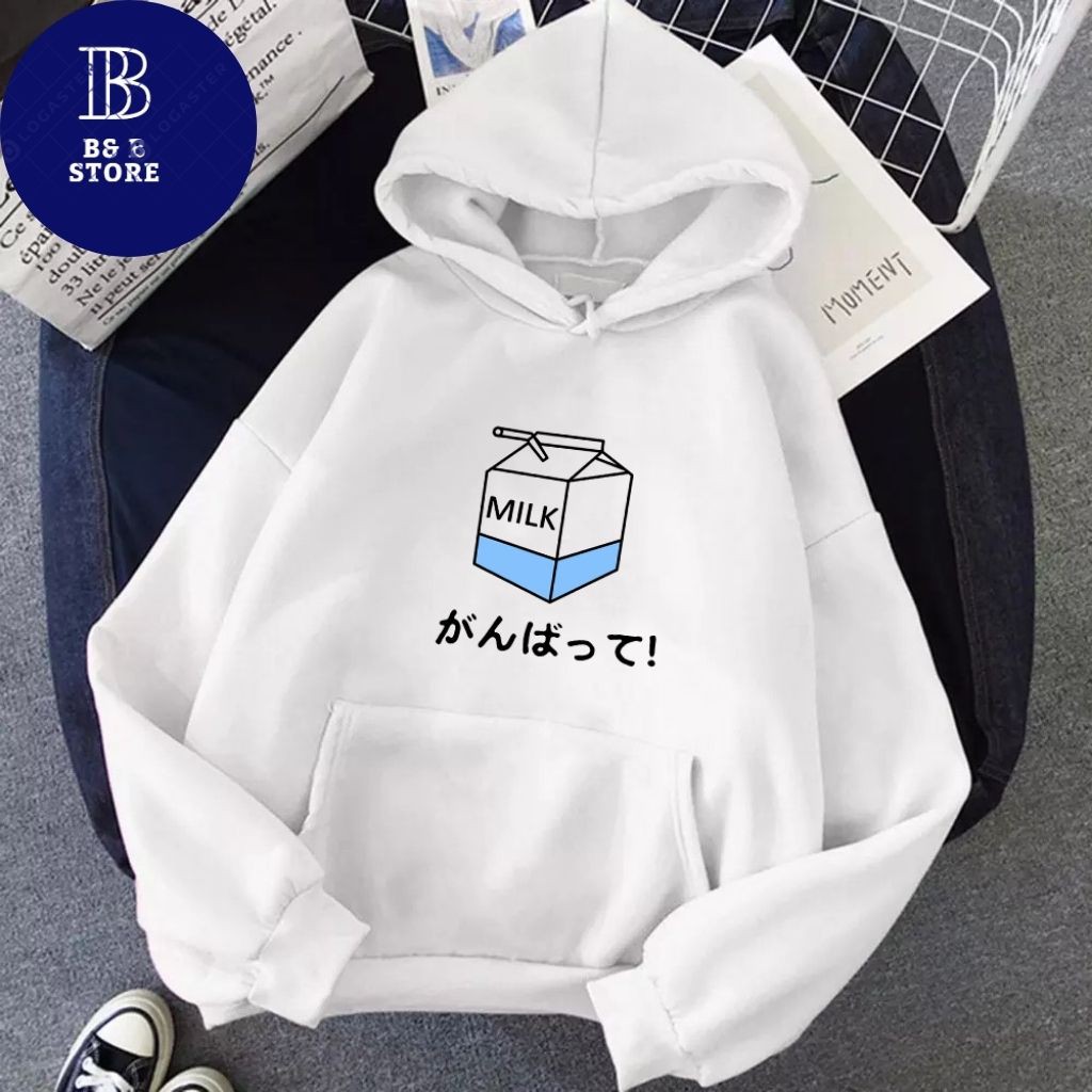 ÁO KHOÁC HOODIE NỈ UNISEX IN MILK SIÊU CUTE ÁO KHOÁC HOODIE LOCAL BRAND FORM RỘNG NAM NỮ NHIỀU MÀU | WebRaoVat - webraovat.net.vn