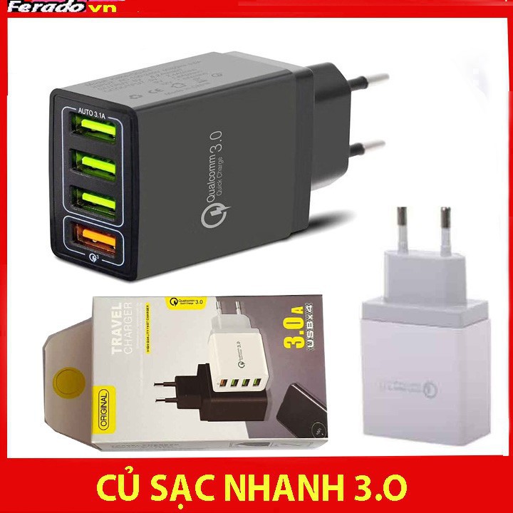 Củ sạc 4 cổng USB tặng dây sạc nam châm