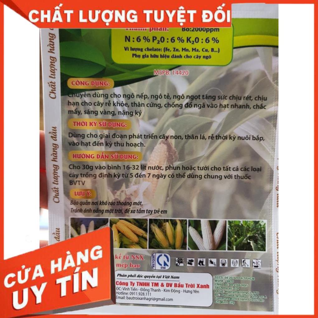 3 gói PHÂN BÓN CHUYÊN DÙNG CHO CÂY NGÔ ⚡️GÓI NHỎ GIÁ TỐT⚡️xanh mo,to bắp,chắc hạt,tăng thụ phấn, chống khuyết hạt 3