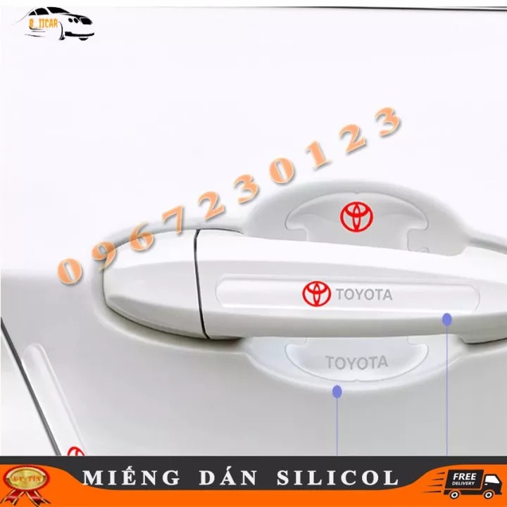 Bộ 10 miếng dán silicol các hãng xe dán hõm và tay nắm cửa xe ô tô chống trầy xước va đập cửa xe tiện ích