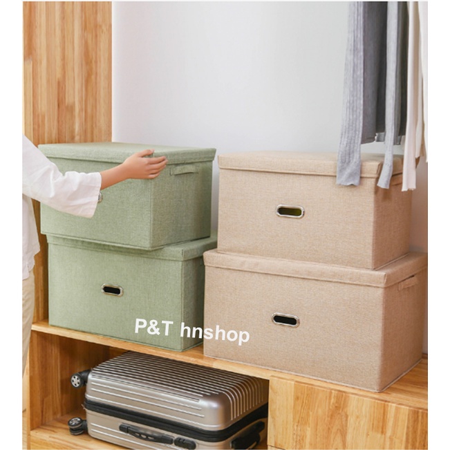 Hộp Vải Đựng Quần Áo Có Thể Giặt Được – Quai Bằng Inox