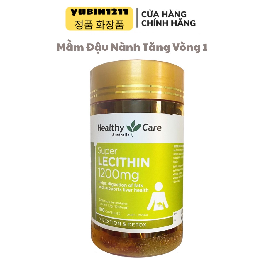 Mầm đậu nành Úc Healthy Care Super Lecithin 1200mg 100 viên