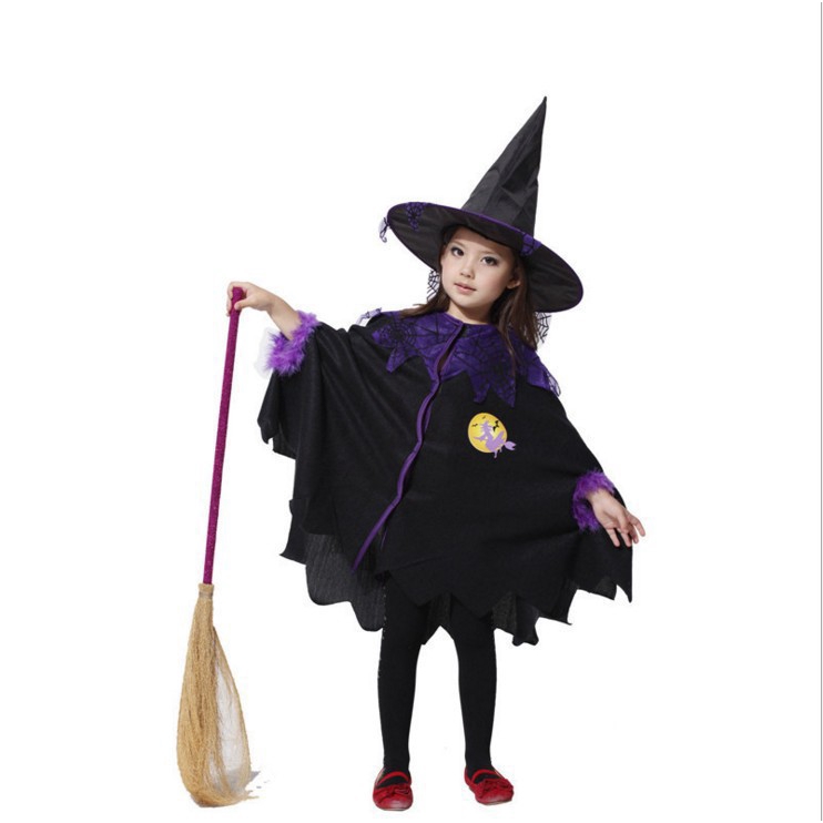 Đầm Hoá Trang Phù Thuỷ Nhân Dịp Halloween Cho Bé