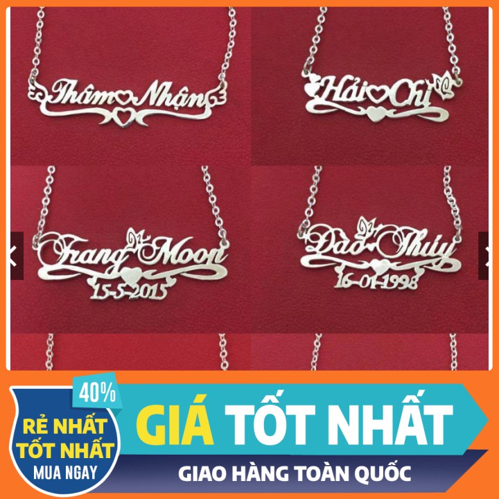 ✧▪●Dây chuyên khắc chữ bạc ta - Vàng Trang Quỳnh phụ kiên sức