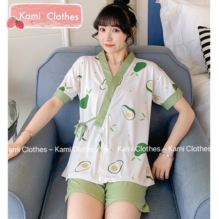 Bộ ngủ KIMONO, set ngủ 3 chi tiết pijama ngắn tay nhiều hình - KAMI Clothes | BigBuy360 - bigbuy360.vn