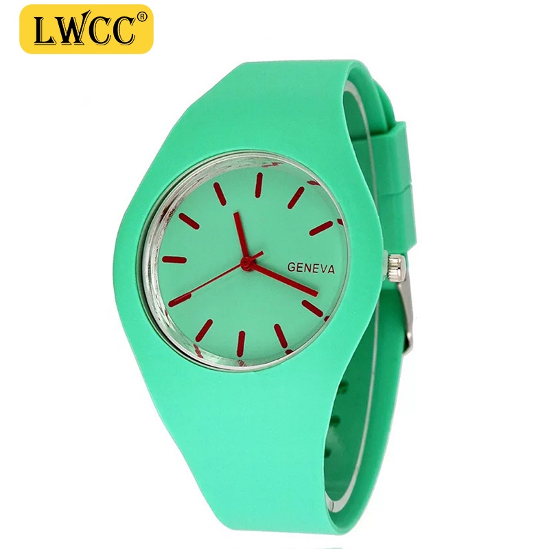 Đồng hồ quartz Lwcc dây cao su chống thấm nước thời trang cho nam và nữ