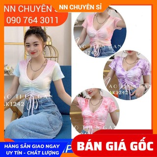 ẢNH THẬT ⚡ ÁO BODY LOANG MÀU  ⚡ AK1242 ⚡ CROPTOP RÚT NGỰC - CROPTOP BODY LOANG MÀU