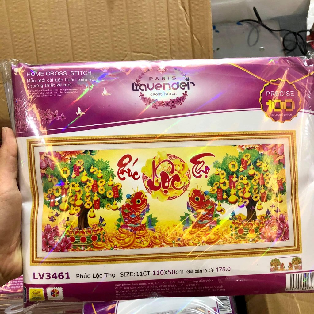 Tranh đính đá Tiền Vô Như Nước, Cây tiền vàng 120x55cm - Tranh chưa gắn đá