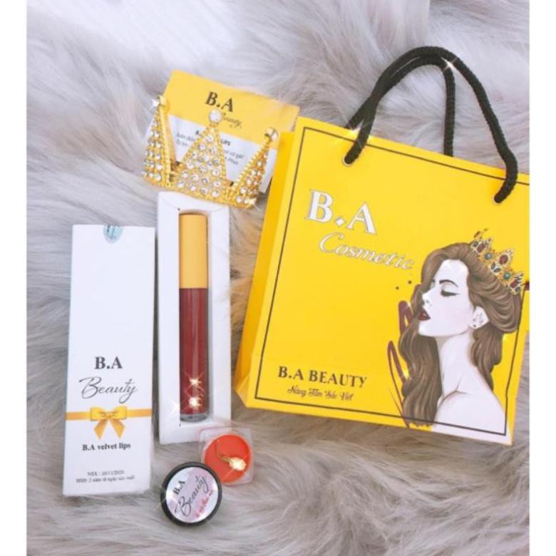 <Mua 1 tặng 1 dưỡng môi >Son B.A Beauty velvet lips_Màu Nâu Tây