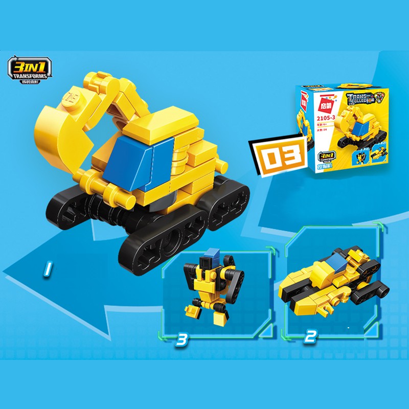 Đồ Chơi Xếp Hinh Lắp Ráp Các Xe Công Trình Và Xe Cảnh Sát Cho Bé