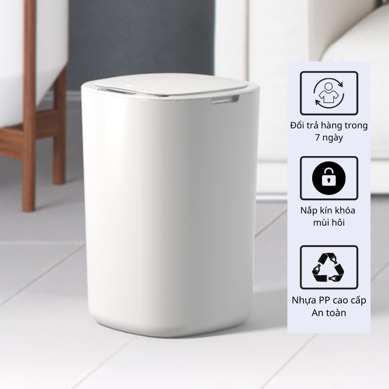 [CAO CẤP] Thùng Rác Cảm Ứng Thông Minh Tự Động Đóng Mở Siêu Nhạy Kèm Pin Thể Tích 12L Smart Home 1904