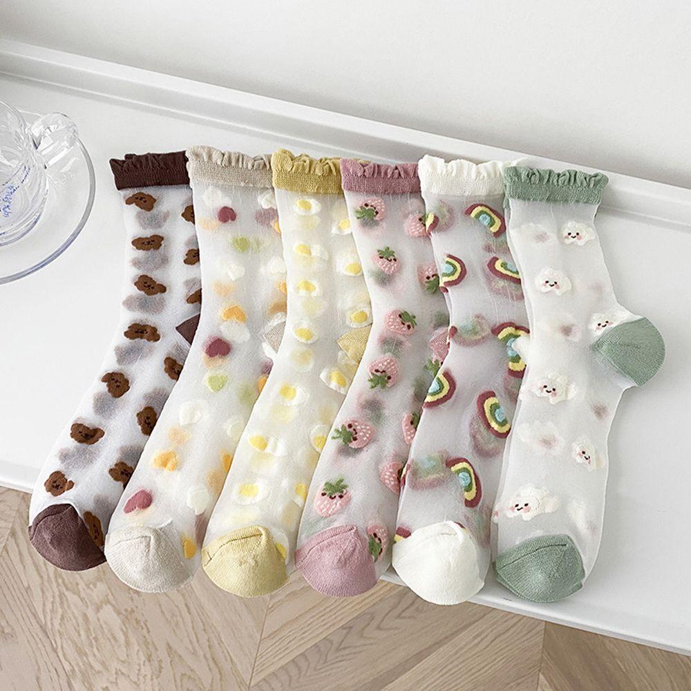 Vớ Lưới Xuyên Thấu Màu Sắc Cầu Vồng Đáng Yêu Dành Cho Bé Gái BACK2LIFE