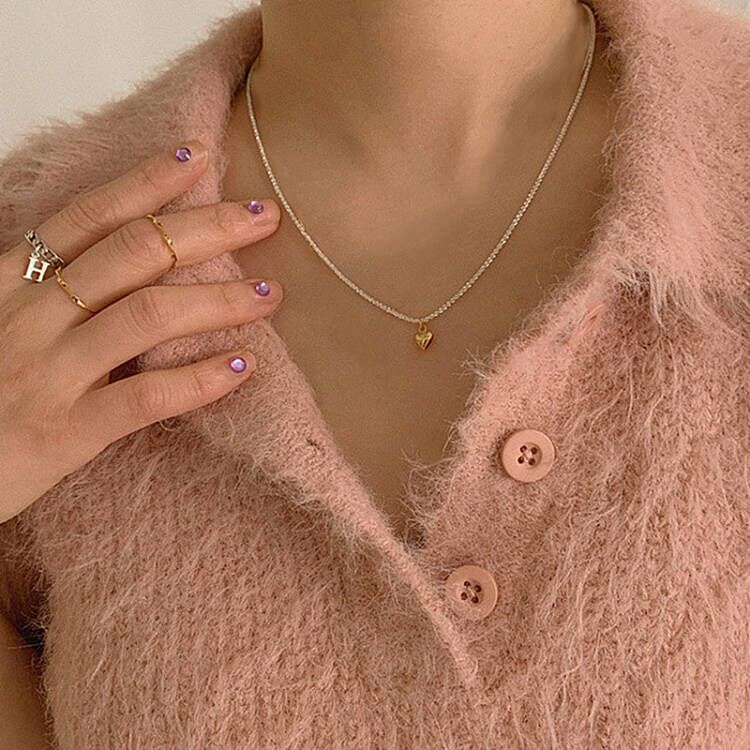 IF ME Vòng cổ choker   mặt trái tim lấp lánh dễ thương cho nữ