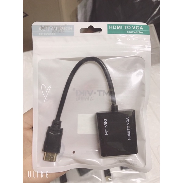 Cáp HDMI to VGA có Audio thương hiệu VIKI chuyển đổi tín hiệu HDMI sang VGA, HDMI to VGA with Audio fullhd