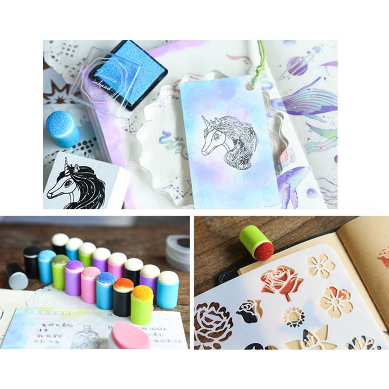 Set 10 Đệm Ngón Tay Bằng Xốp Hỗ Trợ Sơn Vẽ DIY