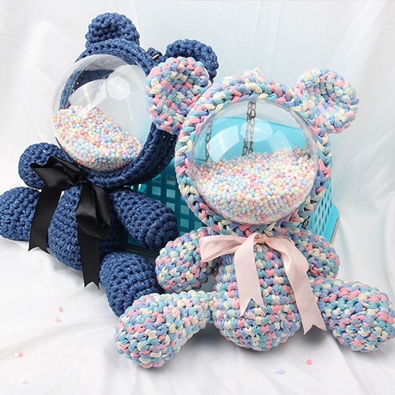 Túi trong suốt handmade gấu tự làm bằng tay cho bạn gái quà tặng nguyên liệu đựng ba lô xách chế
