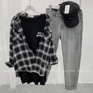 Áo Sơ Mi Caro Flannel Cho Nam Màu Xanh Đen Đỏ Size .M .L - MẨU STORE // MẨU STUDIO