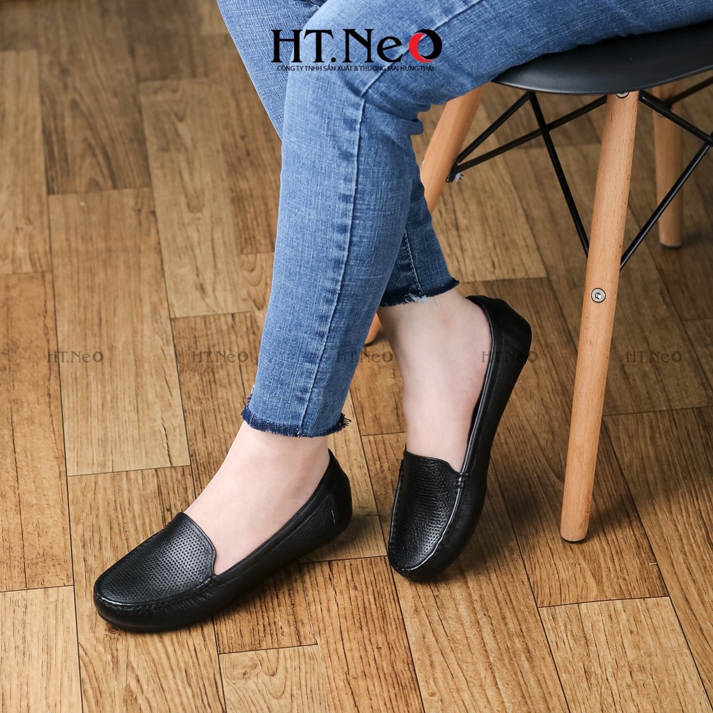 Giày lười nữ -  giày da nữ HT.NEO da bò thật 100%, thiết kế đơn giản và nhẹ nhàng nhưng vẫn trang nhã  NU96