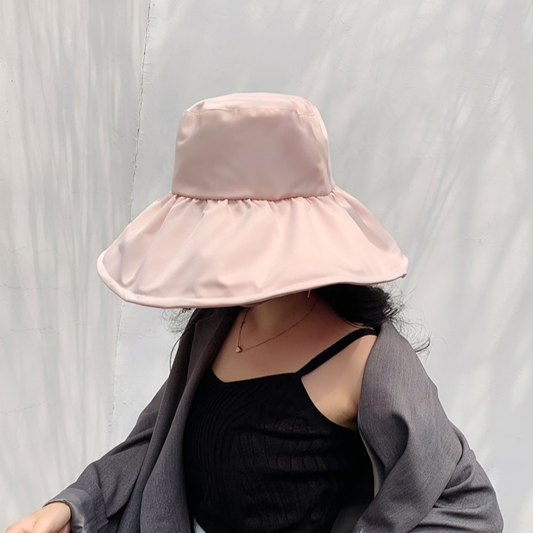 Nón Tai Bèo Vành Rộng Màu Trơn Chống Tia UV Thời Trang Mùa Hè Cho Nữ