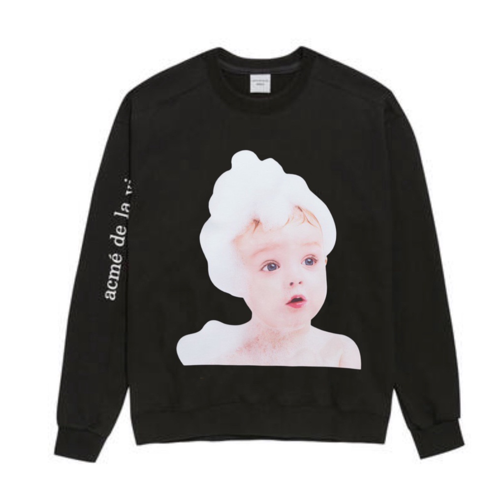 Áo Nỉ Sweater ADLV Cổ Tròn Dáng Rộng In Họa Tiết Thời Trang Full Tag Mác