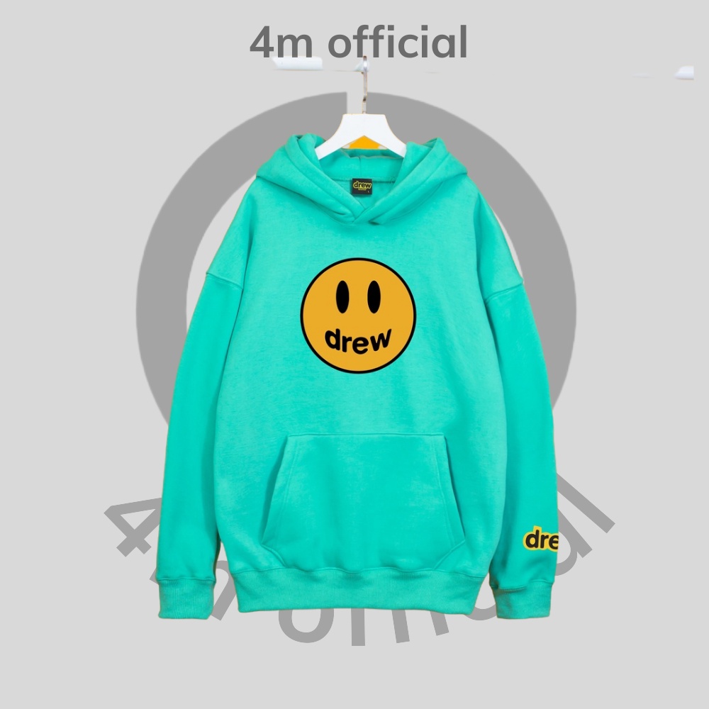 Áo Hoodie Drew mặt cười 4M OFFICIAL vải nỉ bông, áo hoodie form rộng unisex