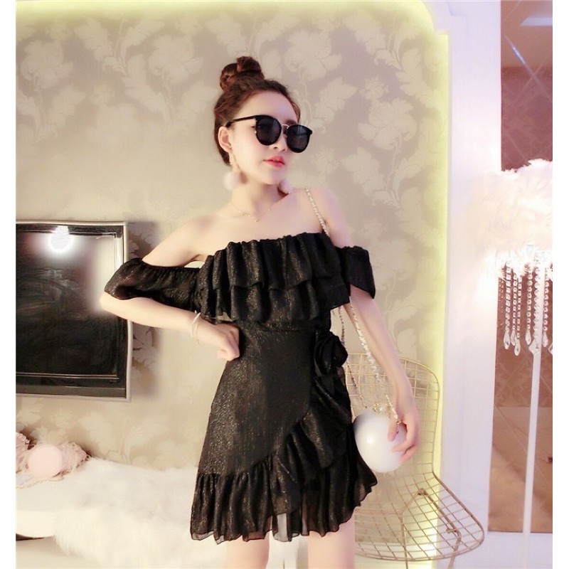 [SẴN] Váy trễ vai voan nhũ (ảnh thật + video) | BigBuy360 - bigbuy360.vn